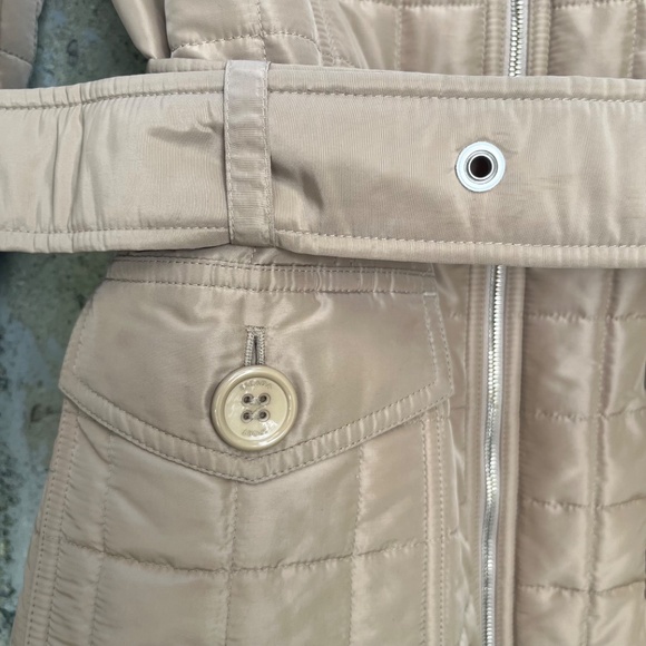 Escada Sport Women’s Quilted Jacket / Coat, Tan / Beige, Belted, Size 36 (Small) - Picture 3 of 10